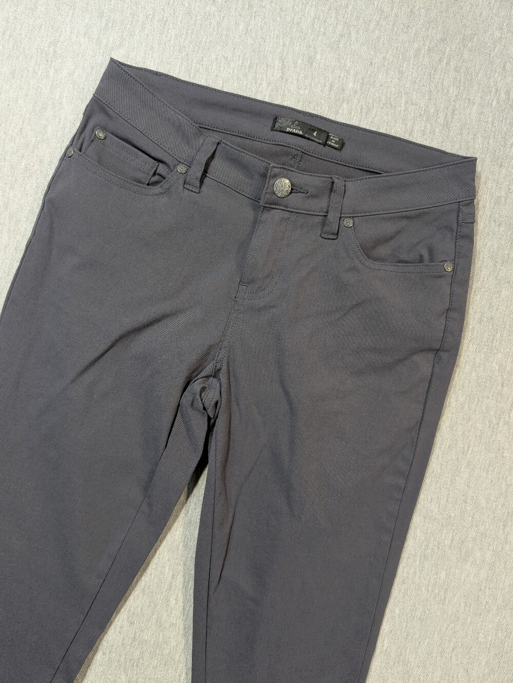 PrAna Briann Skinny Pants Women's 4 Grey Stretch Mid Rise